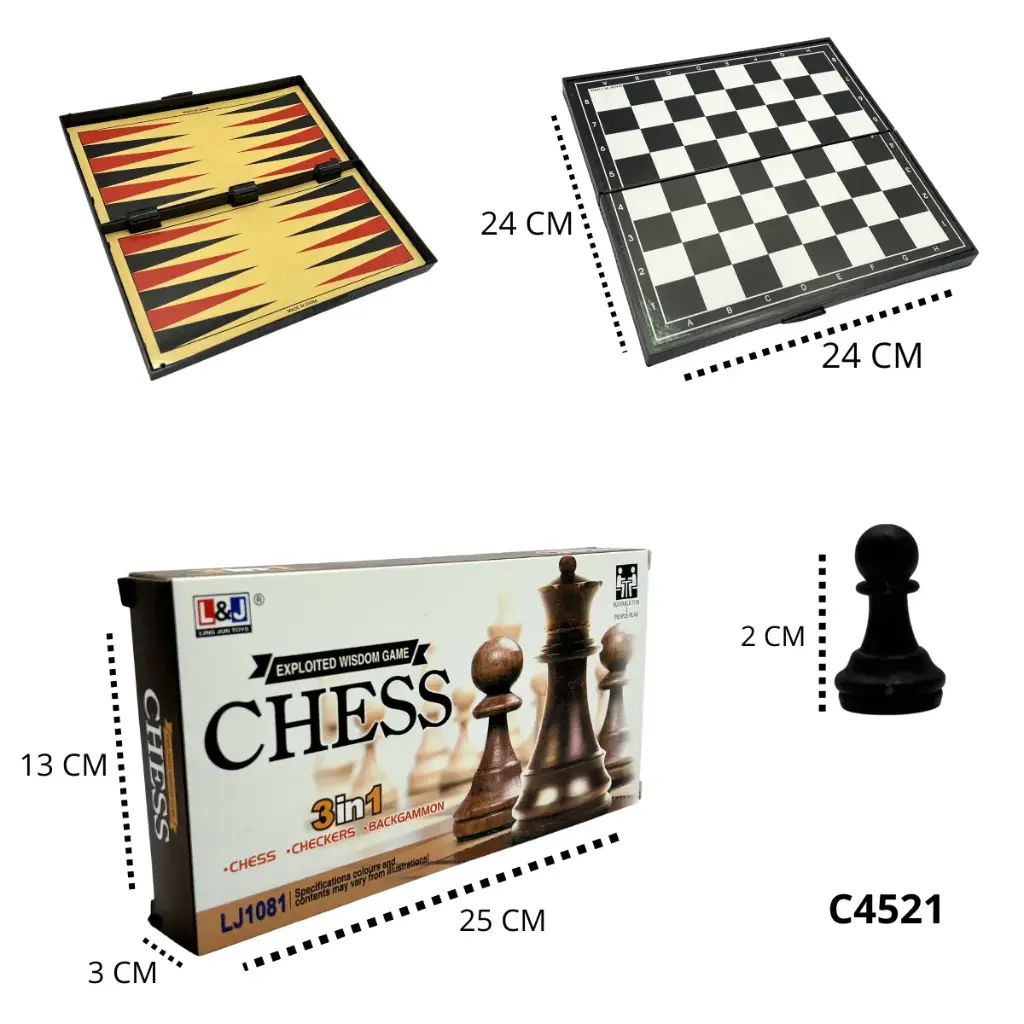 C4521 JUEGO DE AJEDREZ 3EN1