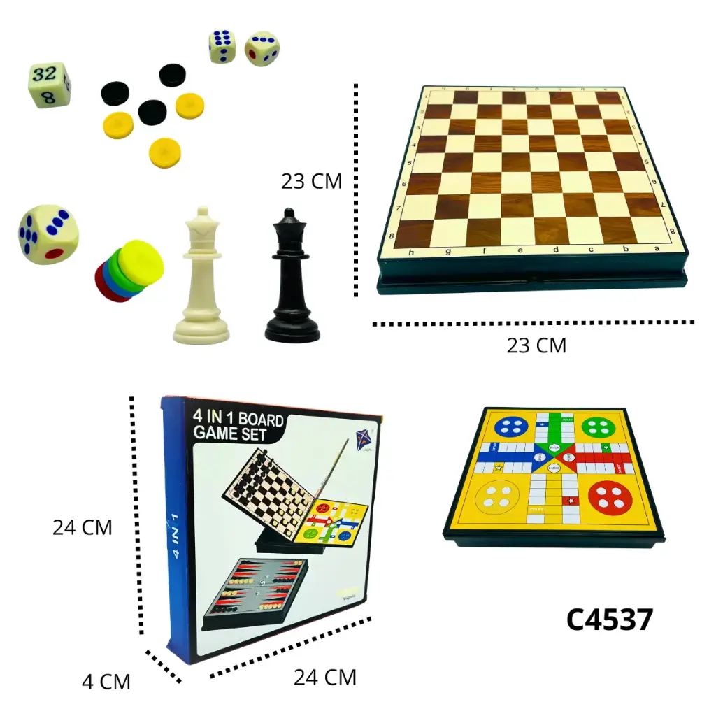 C4537 JUEGO DE MESA 4 EN 1 