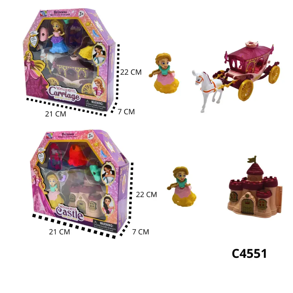 C4551 MUÑECA PRINCESA CARRUAJE ACCESORIOS