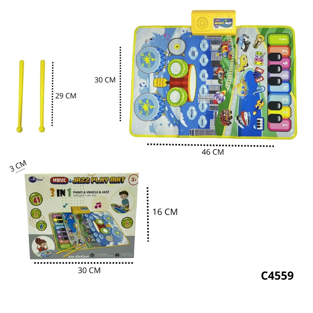 C4559 TAPETE PIANO DIDACTIVO MUSICAL 3 EN 1