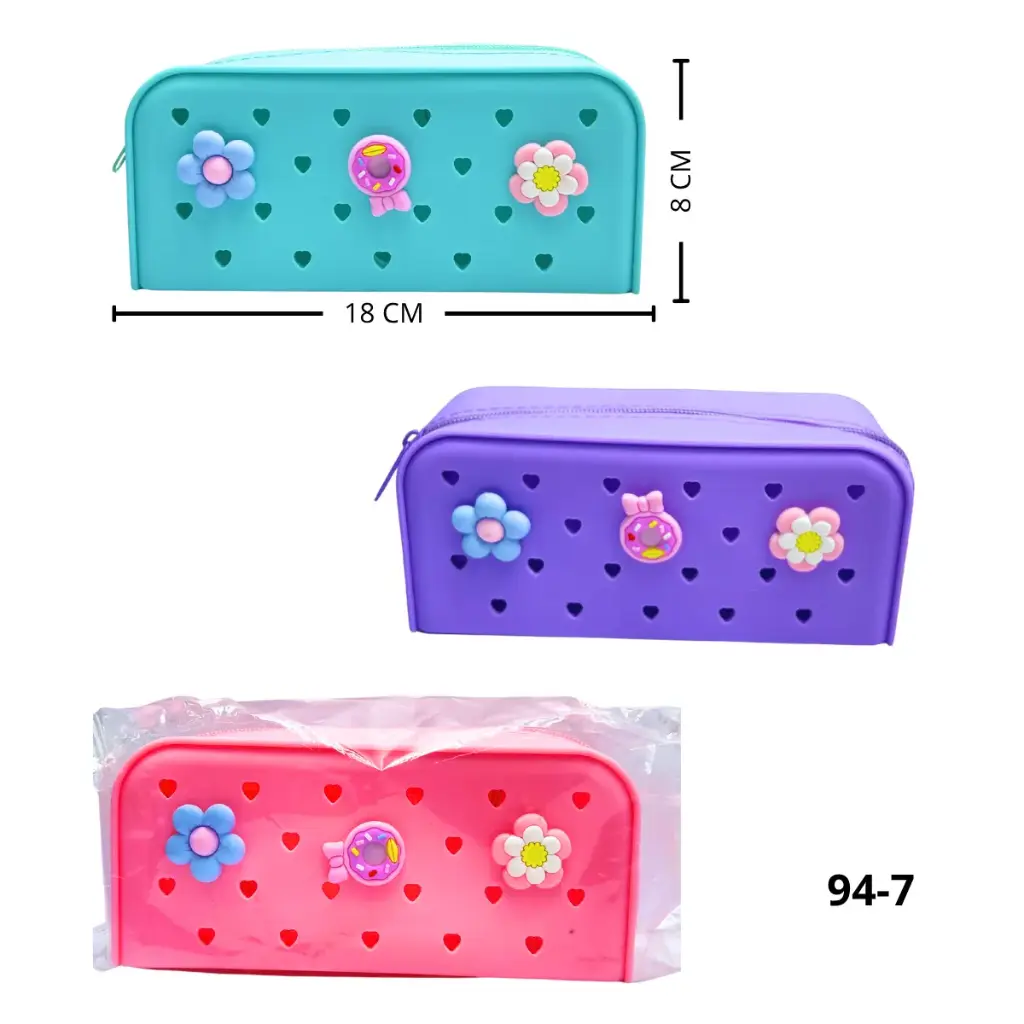 94-7 CARTUCHERA DE PINES EN GOMA COLORES PASTELES