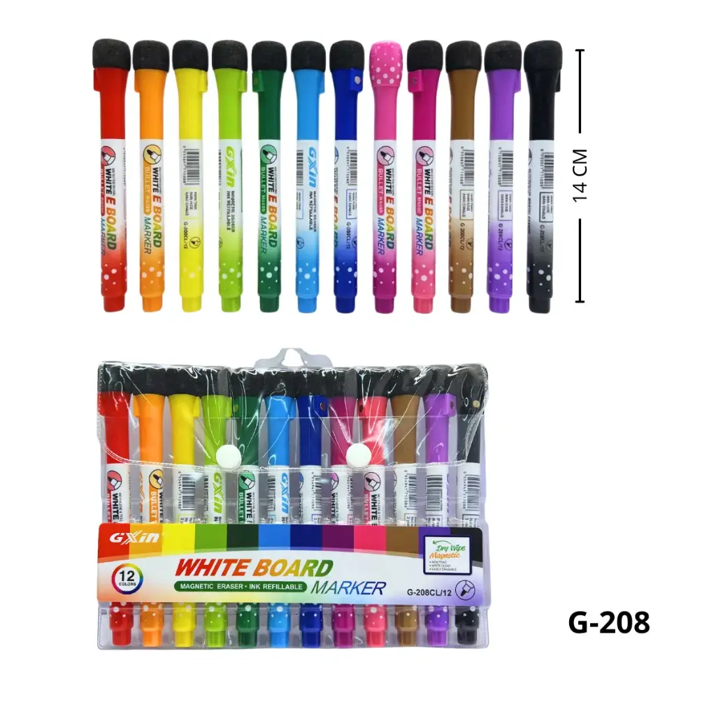 G-208 SET MARCADORES BORRABLES X12