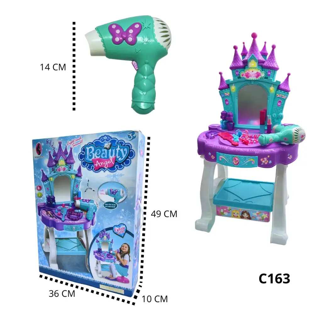 C163 TOCADOR CASTILLO FRONZE PARA NIÑA CON LUCES Y SONIDO