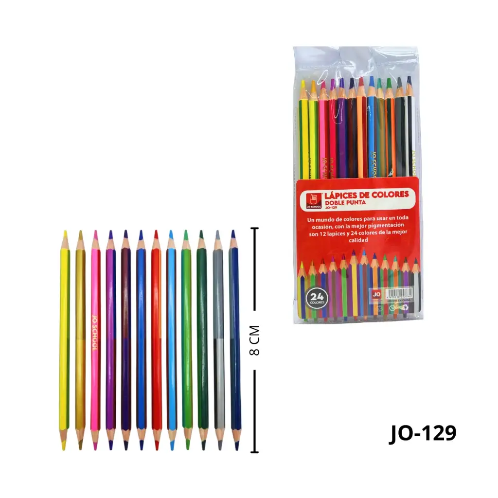 JO-129 LAPICES COLORES X12 DOBLE PUNTA