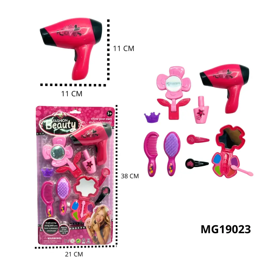 MG19023 SET DE BELLEZA PARA NIÑAS CON SECADOR EN BLISTER 
