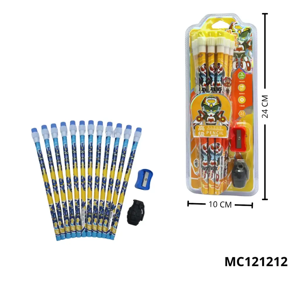 MC121212 SET LAPIZ CON BORRADOR Y TAJALAPIZ ROBOT