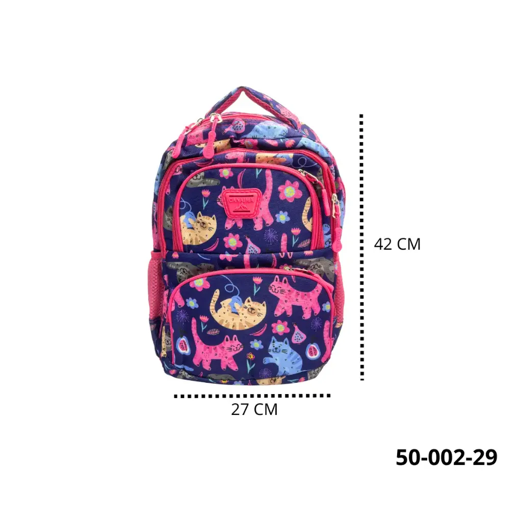 50-002-29 MORRAL ESCOLAR PARA NIÑA GATOS