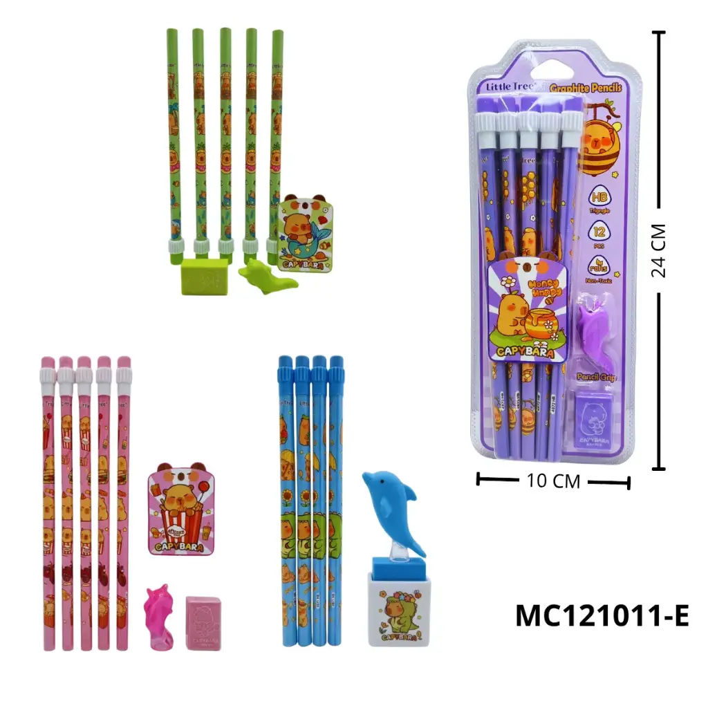 MC121011-E SET LAPIZ CON BORRADOR CAPYBARA