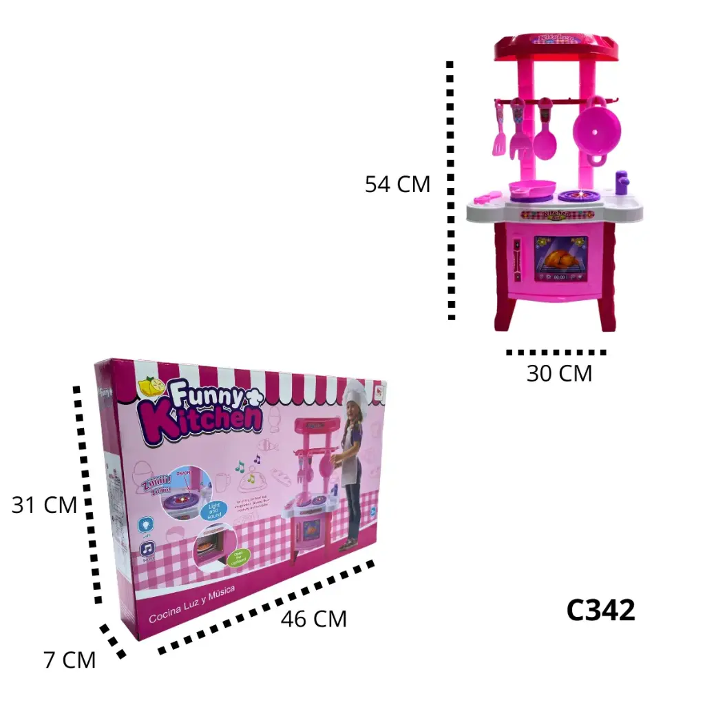 C342 COCINA NIÑAS LUZ Y SONIDO CON VAPOR AGUA
