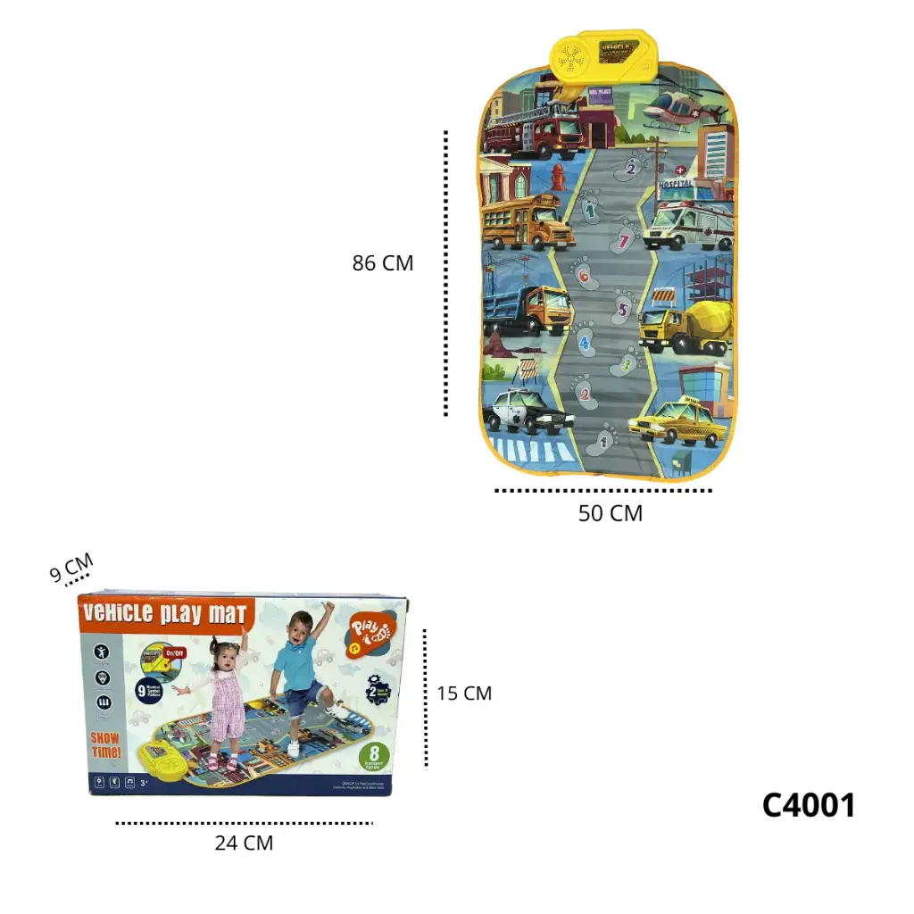 C4001 TAPETE MUSICAL INTERACTIVO MOTIVO VEHICULOS