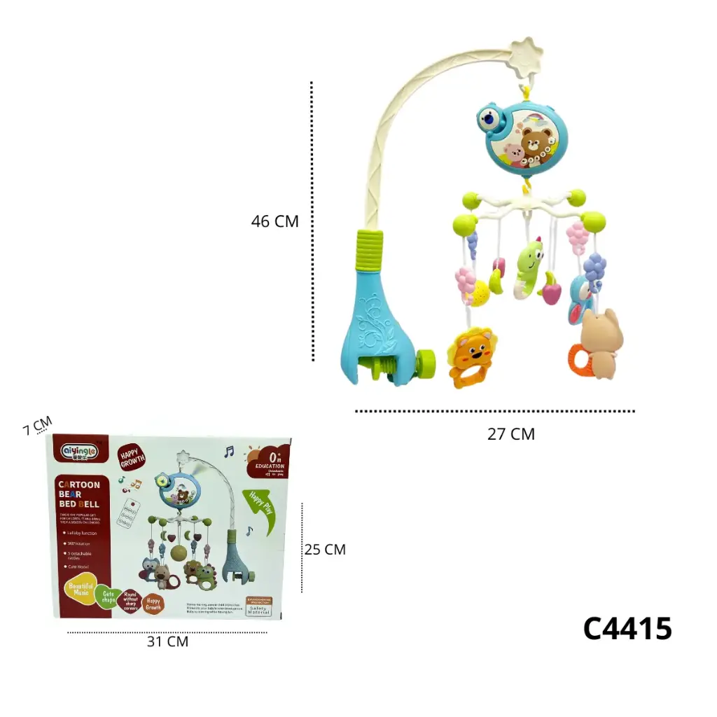 C4415 MOVIL DE CUNA MUSICAL CON LUCES Y CONTROL REMOTO DESMONTABLE