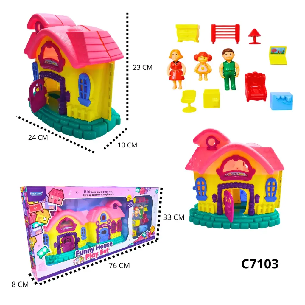  C7103 CASA DE MUÑECAS FUNNY HOUSE CON MUEBLES