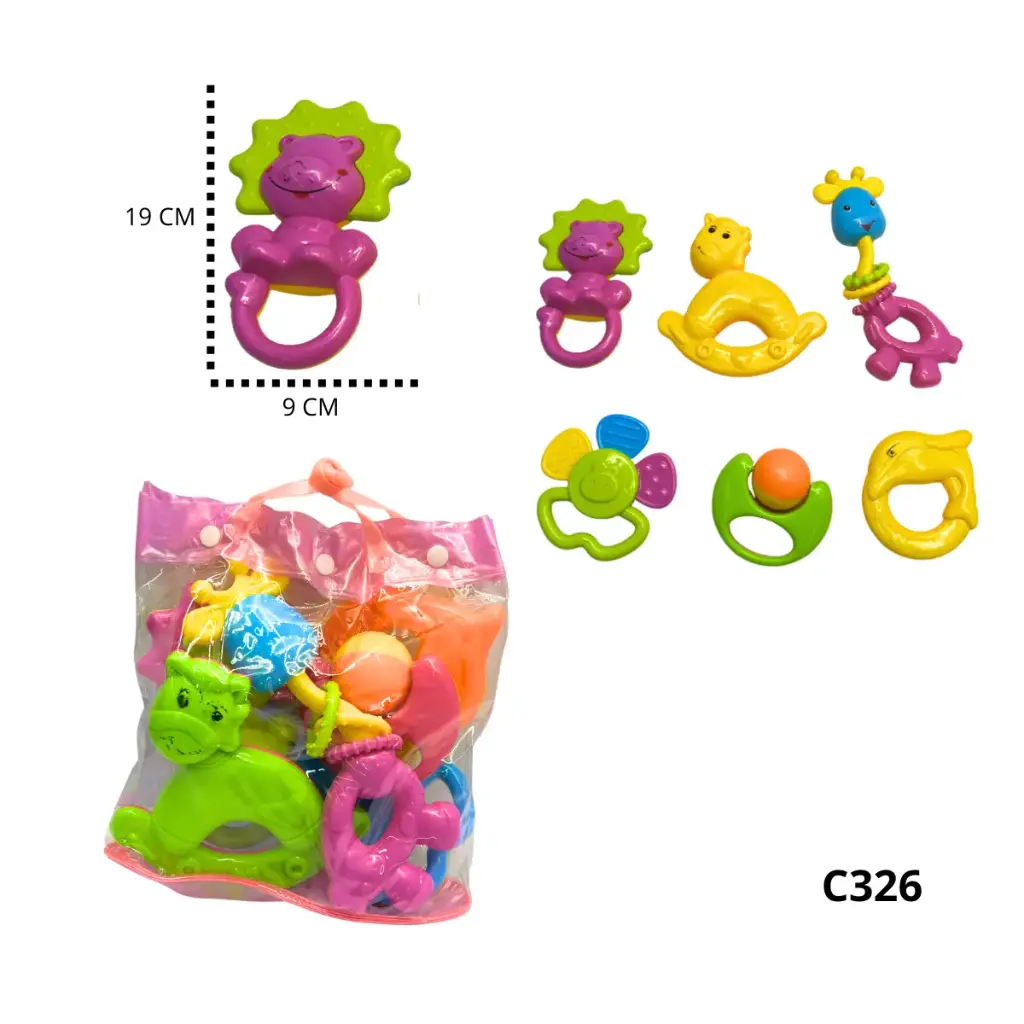 C326 SONAJERO ESTIMULACION BEBE DIDACTICO X6 P.V.C.
