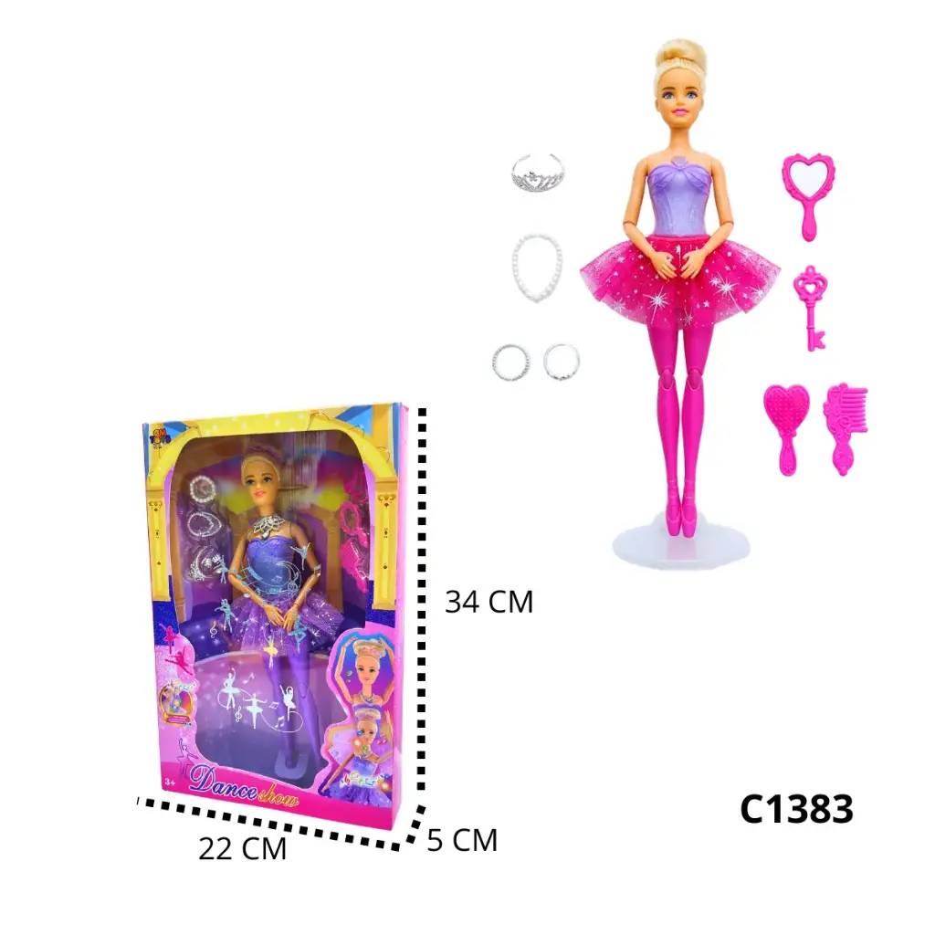 C1383 MUÑECA BAILARINA CON ACCESOROS LUZ