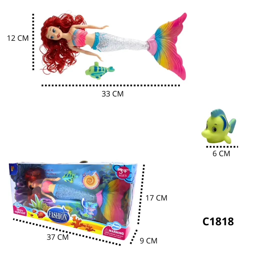 C1818 MUÑECA SIRENA COLORES