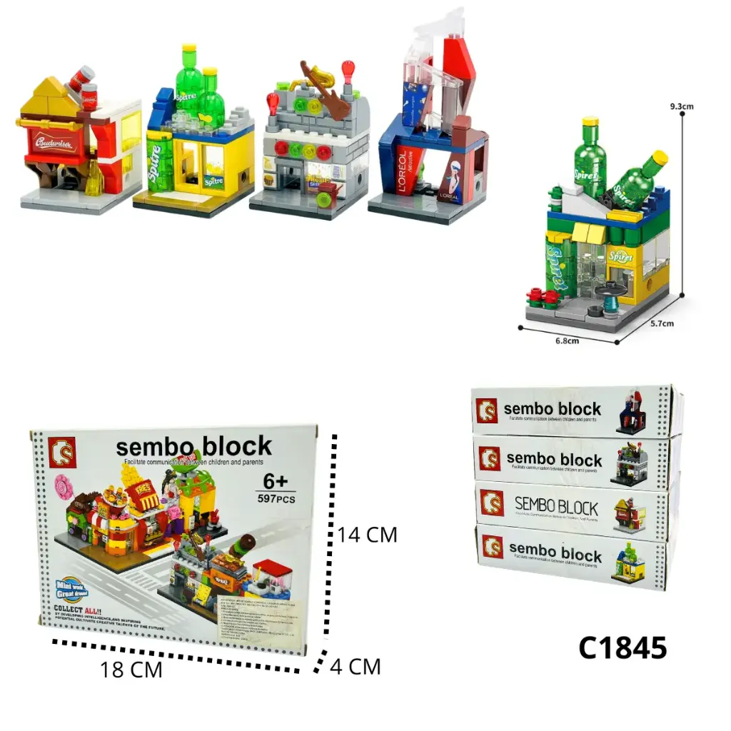 C1845 FICHAS DE ARMAR SEMBO TIENDAS MED 4 MODELOS