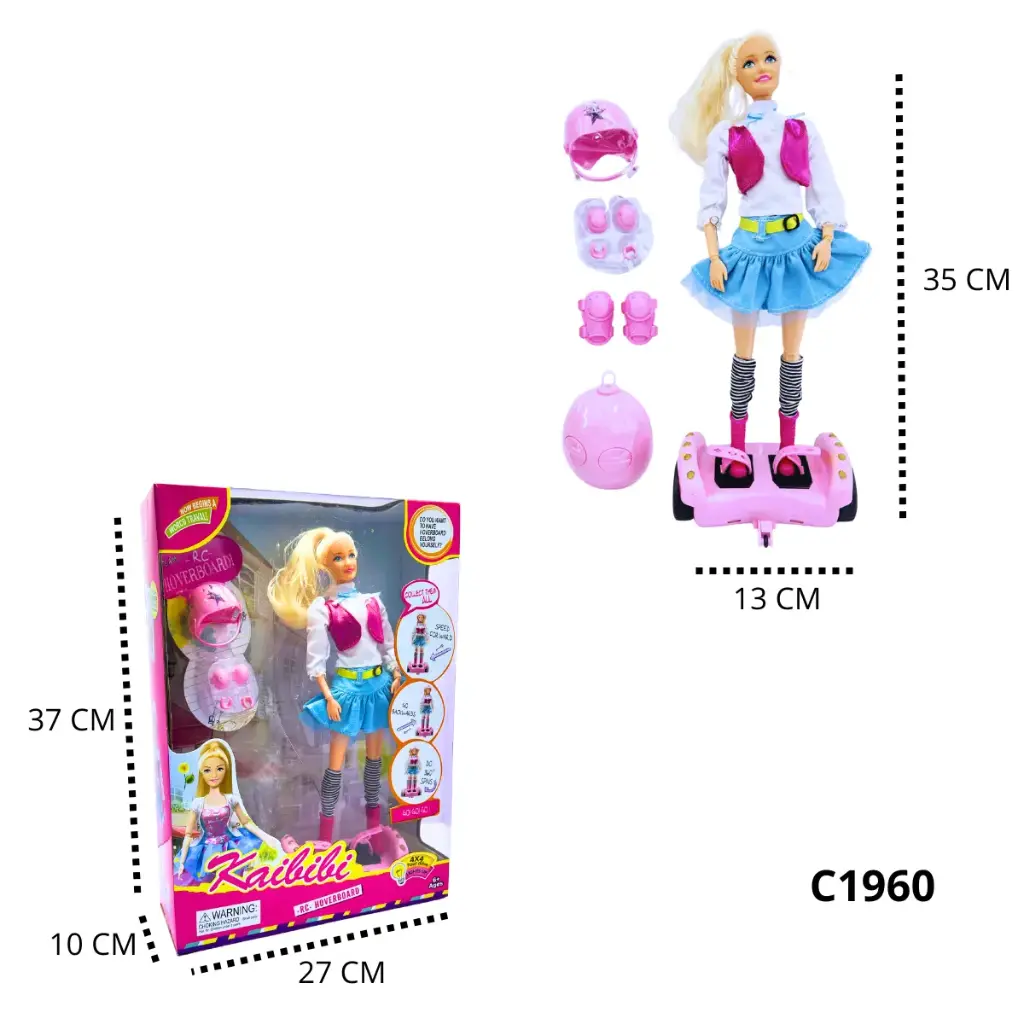 C1960 MUÑECA PATINETA SCOOTER CONTROL REMOTO+ ACCESORIOS