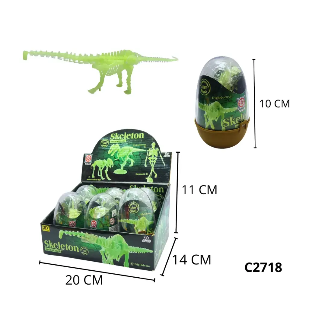C2718 HUEVO DINO NEON HUESO