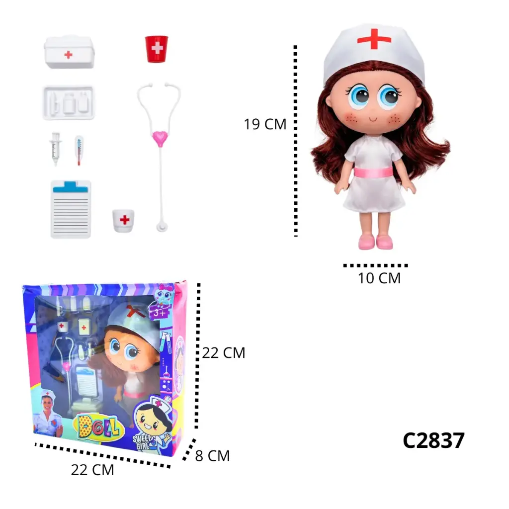 C2837 MUÑECA DOCTORA ENFERMERA+ ACCESORIOS