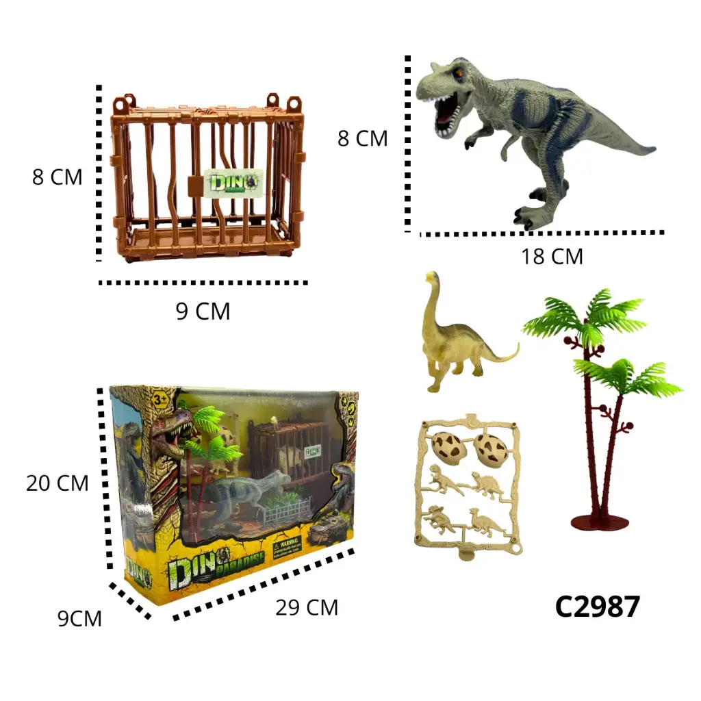 C2987 SET DE DINOSAURIO EN CAJA 