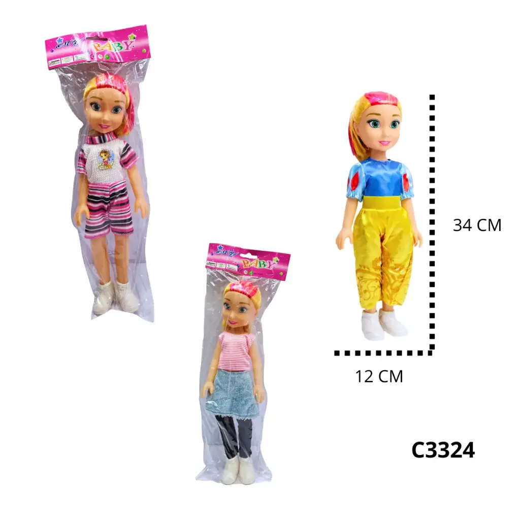 C3324 MUÑECAS EN BOLSA P.V.C.