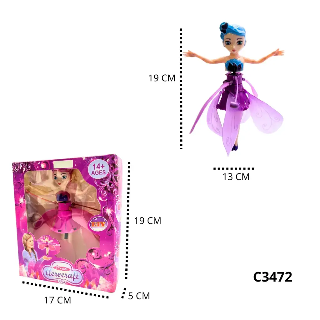 C3472 HADA VOLADORA CON LUCES BATERIA RECARGABLE Y SENSOR