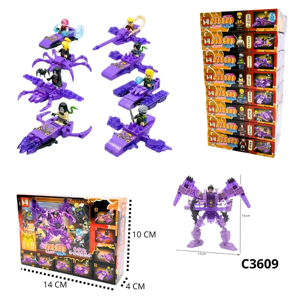 C3609 FICHAS DE ARMAR NARUTO 8 MODELOS