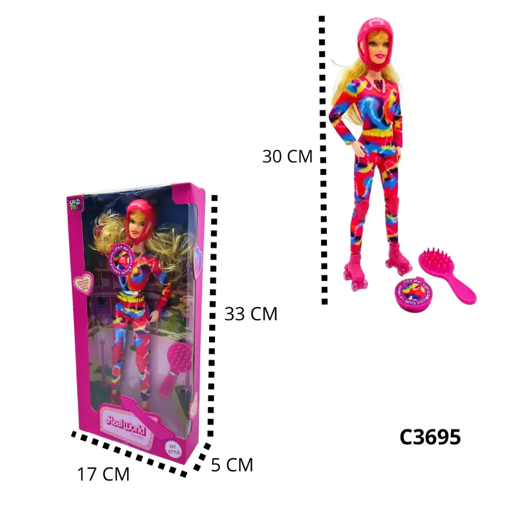 C3695 MUÑECA PATINADORA ACCESORIOS NIÑAS