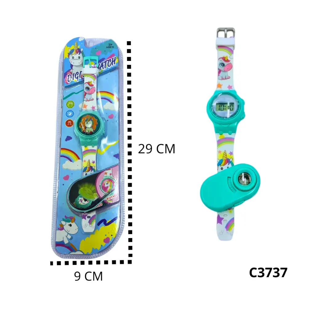 C3737 RELOJ NIÑAS DIGITAL TAPA INFANTIL UNICORNIO