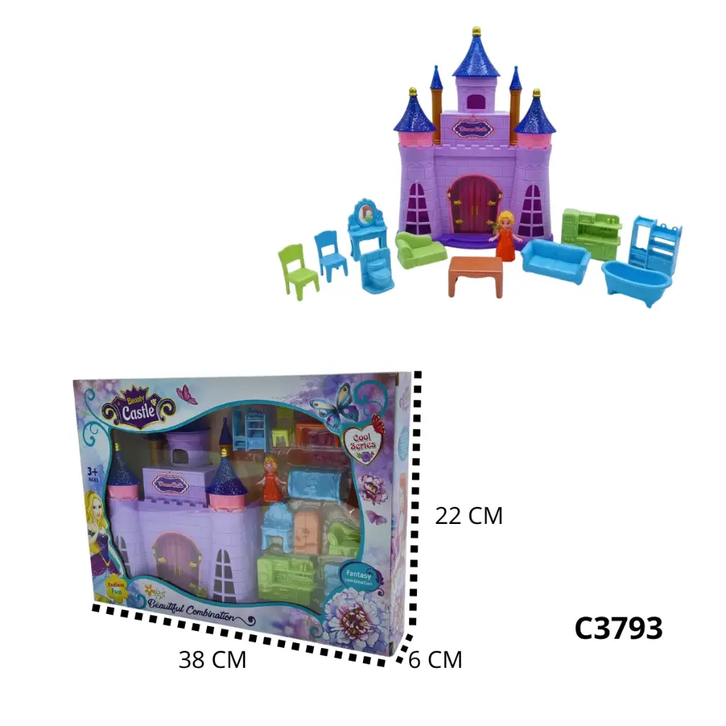 C3793 SET CASTILLO PRINCESAS CON LUCES Y SONIDO
