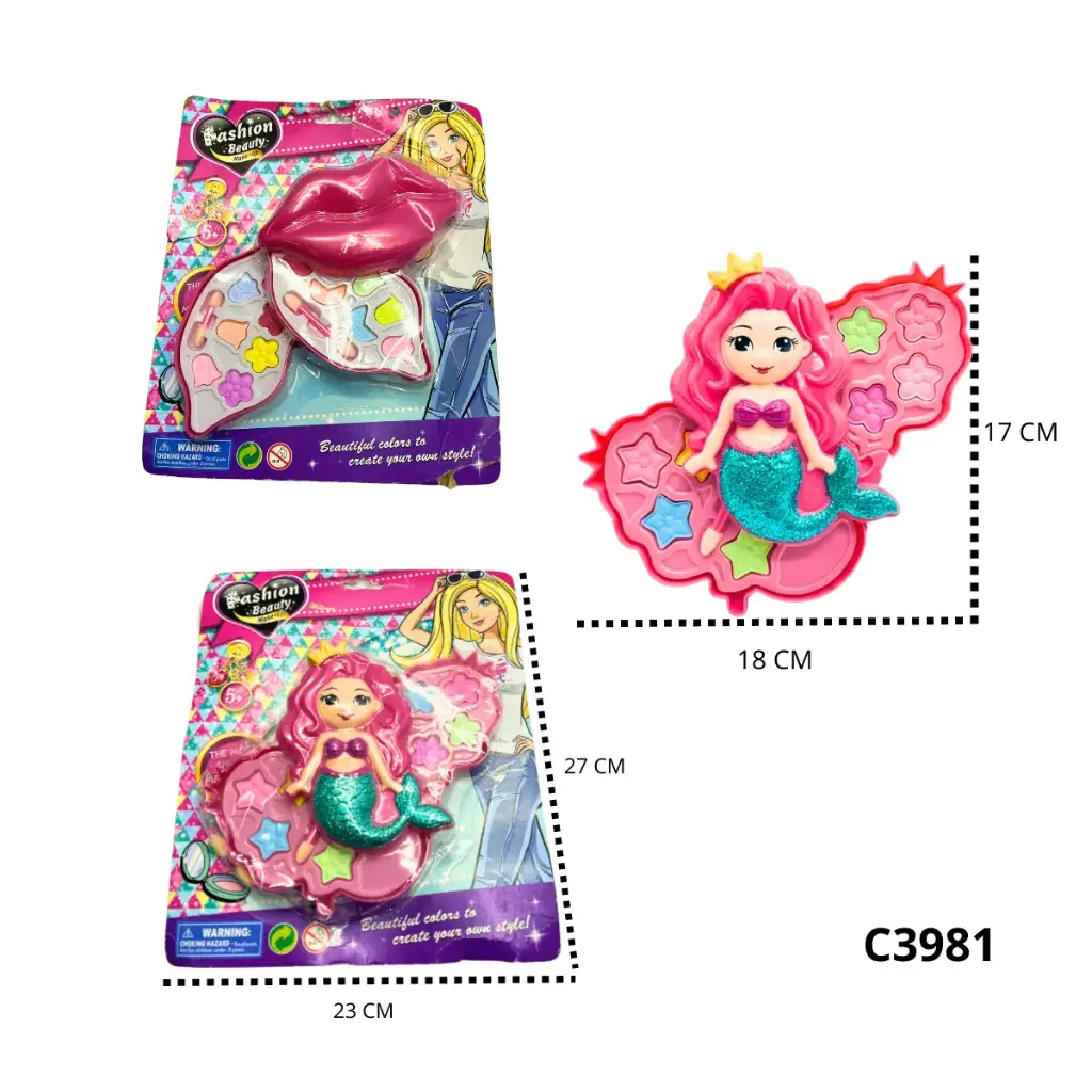 C3981 MAQUILLAJE SIRENA Y BESO EN BLISTER