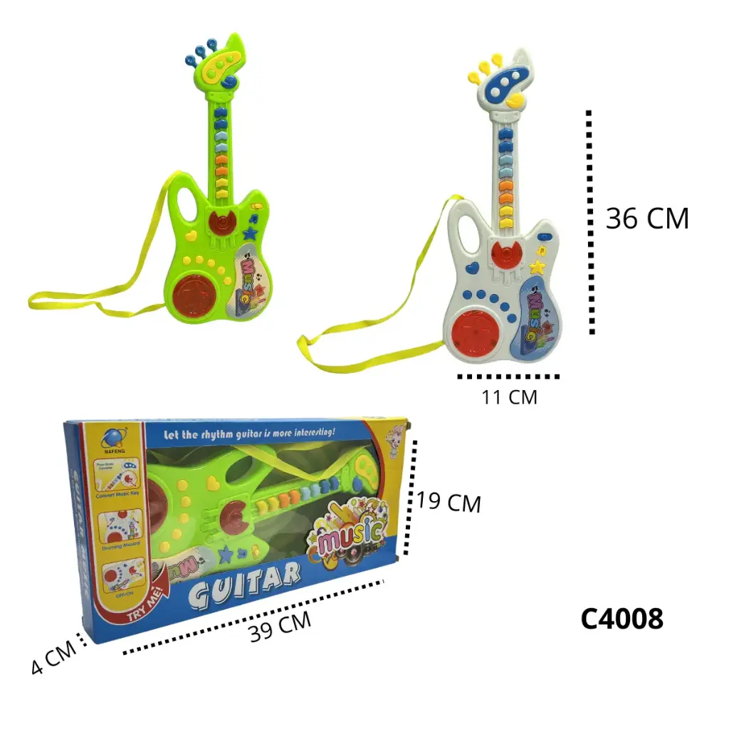 GUITARRA DIDÁCTICA CON LUZ Y SONIDO PARA NIÑA Y NINO
