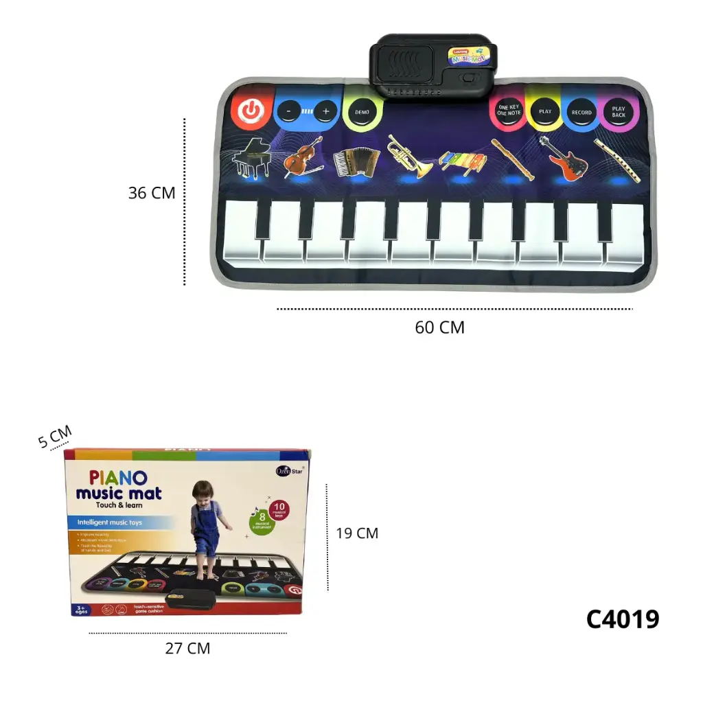 C4019 TAPETE MUSICAL PIANO PARA BEBÉ INTERACTIVO