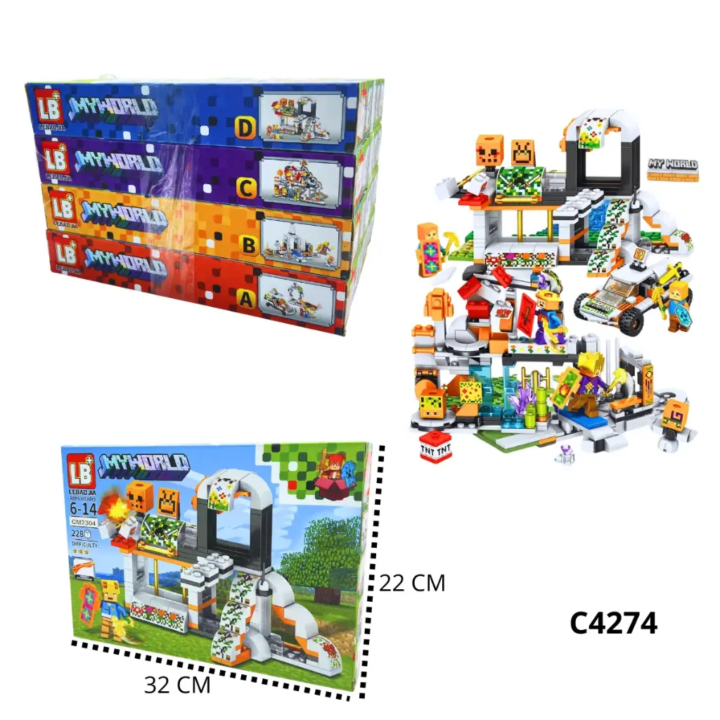C4274 FICHAS DE ARMAR CONSTRUCCION MY WORLD X4