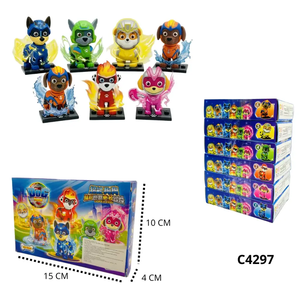 C4297 FICHAS DE ARMAR PAW PATROL X6 PCS