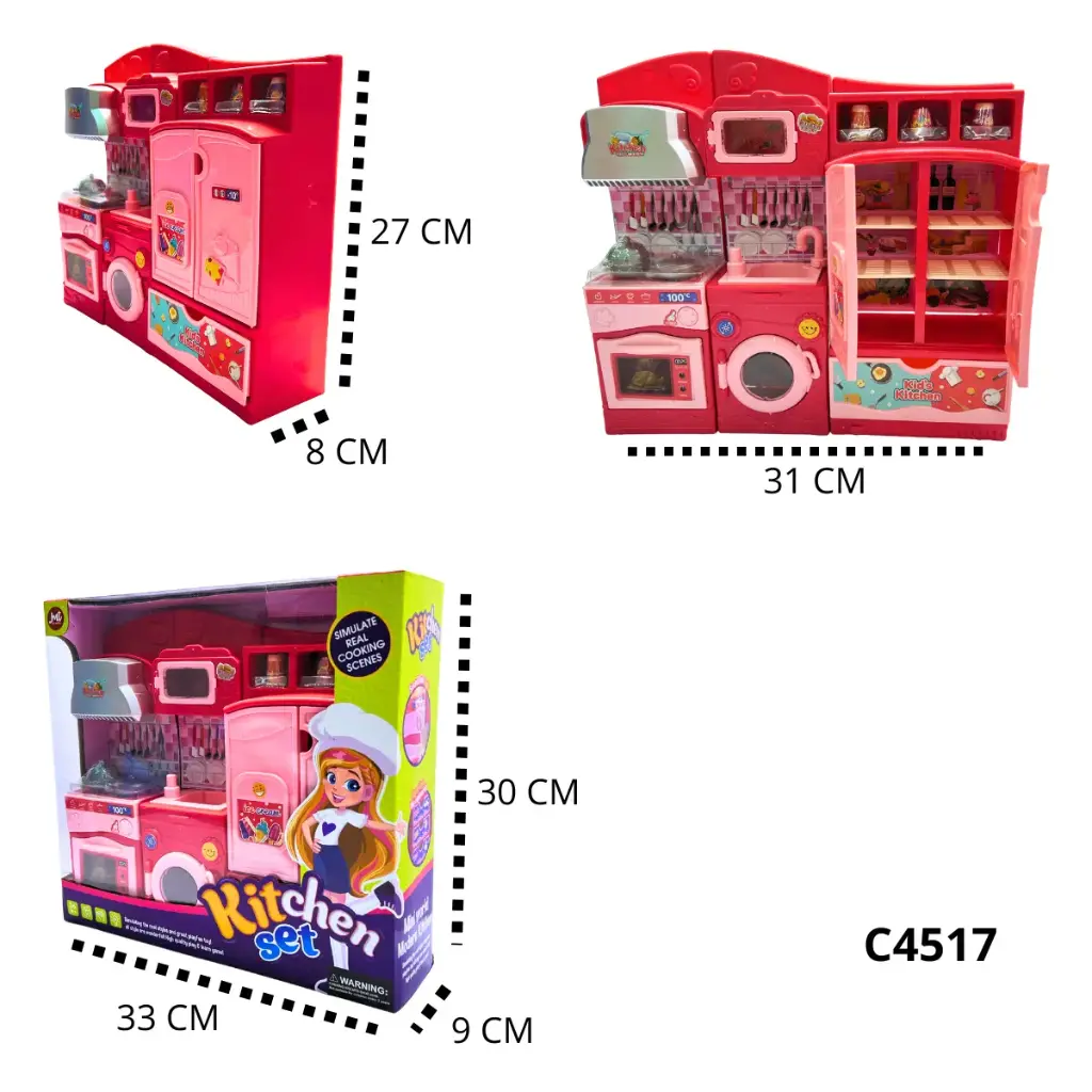 C4517 COCINA NIÑAS HORNO LAVADORA NEVERA SONIDO