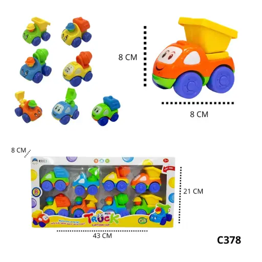 C378 CARRO DE IMPULSO DIDACTICO PARA BEBE X8 PCS C378 